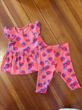 Strawberry Print Two-Piece outfit